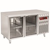 Diamond Double Door Refrigerated Table 260 L, from -2 °C to 8 °C, Side-Mounted Compressor, Ventilated