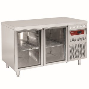 Diamond Double Door Refrigerated Table 260 L, from -2 °C to 8 °C, Side-Mounted Compressor, Ventilated Diamond Double Door Refrigerated Table 260 L, from -2 °C to 8 °C, Side-Mounted Compressor, Ventilated
