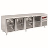 Diamond Four Door Refrigerated Table 550 L, from -2 °C to 8 °C, Side-Mounted Compressor, Ventilated