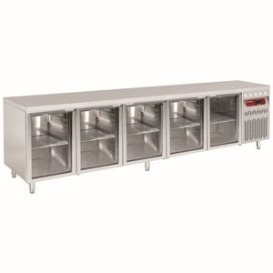 Diamond Five Door Refrigerated Table 700 L, from -2 °C to 8 °C, Side-Mounted Compressor, Ventilated