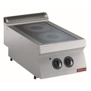 Diamond Countertop VitroCeramic Electric Cooker with 2 Heating Zones, 4,4 kW