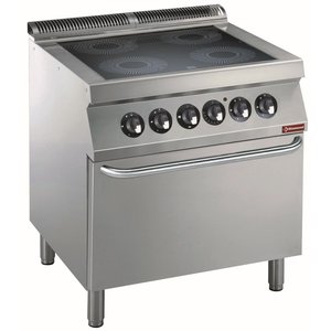 Diamond Electric Cooker with Vitroceramic Plate, 4 Heating Zones and Electric Oven GN 2/1, 14,8 kW Diamond Electric Cooker with Vitroceramic Plate, 4 Heating Zones and Electric Oven GN 2/1, 14,8 kW