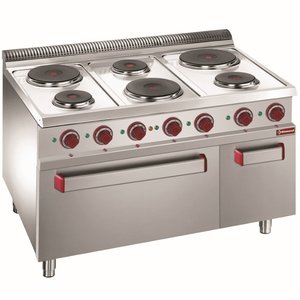 Diamond Electric Cooker with 6 Cooking Plates, Neutral Cupboard GN 2/1 and Electric Oven with Grill Function GN 1/1, 17,6 kW Diamond Electric Cooker with 6 Cooking Plates, Neutral Cupboard GN 2/1 and Electric Oven with Grill Function GN 1/1, 17,6 kW