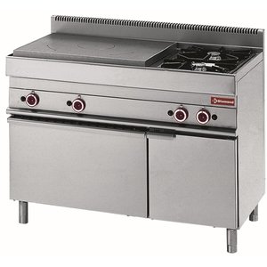Diamond Gas Cooker with 2 Burners and 1  Hot Plate, Neutral Cupboard GN 1/1 and Gas Oven, 18750 kcal / h Diamond Gas Cooker with 2 Burners and 1  Hot Plate, Neutral Cupboard GN 1/1 and Gas Oven, 18750 kcal / h