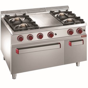 Diamond Gas Cooker with 4 Burners and Cooking Hob, CupBoard and Gas Oven GN 2/1, 33970 kcal / h Diamond Gas Cooker with 4 Burners and Cooking Hob, CupBoard and Gas Oven GN 2/1, 33970 kcal / h