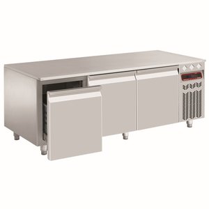 Diamond Freezer Table with 3 Drawers, GN 1/1, from -20 °C to -10 °C, Side-Mounted Compressor