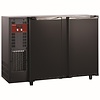 Diamond Double Hinged Doors Back Bar Cooler 375 L, from 1 °C to 8 °C, Black