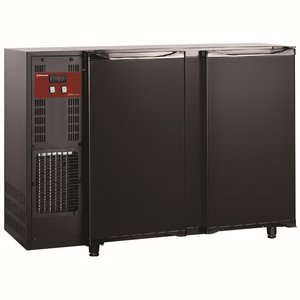 Diamond Double Hinged Doors Back Bar Cooler 375 L, from 1 °C to 8 °C, Black