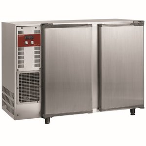 Diamond Double Hinged Doors Back Bar Cooler 375 L, from 1 °C to 8 °C, Silver