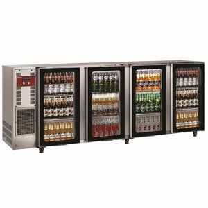 Diamond Four Hinged Glass Doors Back Bar Cooler 783 L, from 1 °C to 8 °C, Silver Diamond Four Hinged Glass Doors Back Bar Cooler 783 L, from 1 °C to 8 °C, Silver
