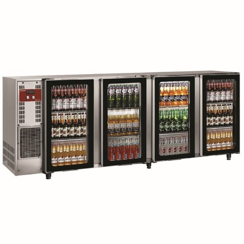 Diamond Four Hinged Glass Doors Back Bar Cooler 783 L, from 1 °C to 8 °C, Silver Diamond Four Hinged Glass Doors Back Bar Cooler 783 L, from 1 °C to 8 °C, Silver