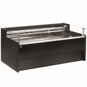 Diamond Refrigerated display counter with glass Self-service, ventilated, with reserve - BLACK Diamond Refrigerated display counter with glass Self-service, ventilated, with reserve - BLACK
