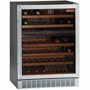 Diamond Chłodziarka na wino podblatowa, 1-drzwiowa, 160 L, 38 butelek, od 5 °C do 18 °C, drzwi uchylne, czarna Diamond Chłodziarka na wino podblatowa, 1-drzwiowa, 160 L, 38 butelek, od 5 °C do 18 °C, drzwi uchylne, czarna