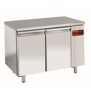 Diamond Double Door Freezer Table, GN 1/1, from -20 °C to -10 °C, Side-Mounted Compressor, Ventilated