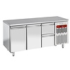Diamond Double Door Refrigerated Table with 2 Drawers, GN 1/1, from -2 °C to 8 °C, Side-Mounted Compressor, Ventilated