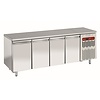 Diamond Four Door Freezer Table, GN 1/1, from -20 °C to -10 °C, Side-Mounted Compressor, Ventilated Diamond Four Door Freezer Table, GN 1/1, from -20 °C to -10 °C, Side-Mounted Compressor, Ventilated