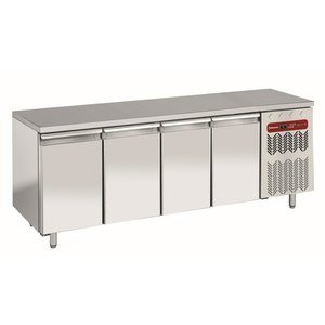Diamond Four Door Freezer Table, GN 1/1, from -20 °C to -10 °C, Side-Mounted Compressor, Ventilated