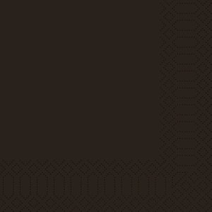 Duni Napkin 3-ply 33 x 33 cm Black (Pack of 1000)