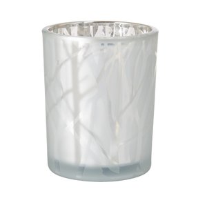 Duni Świecznik szklany 100 x Ø 80 mm Shimmer biały (6 szt.) Duni Świecznik szklany 100 x Ø 80 mm Shimmer biały (6 szt.)