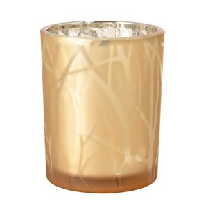 Duni Świecznik szklany 100 x Ø 80 mm Shimmer piaskowy (6 szt.)