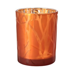 Duni Świecznik szklany 100 x Ø 80 mm Shimmer rdzawy (6 szt.)