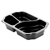 Duni Take-Away Tray 250 x 159 x 48 mm Black 3-Comp (Pack of 246) Duni Take-Away Tray 250 x 159 x 48 mm Black 3-Comp (Pack of 246)
