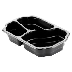 Duni Take-Away Tray 250 x 159 x 48 mm Black 3-Comp (Pack of 246)