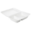 Duni Bagasse Meal Box ecoecho® 470/300 ml White 2-Comp (Pack of 250)