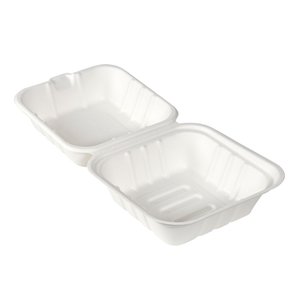 Duni Box hinged bagasse 162x152x80 White (Pack of 200)