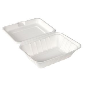 Duni Box hinged bagasse 185x143x62 White (Pack of 300)