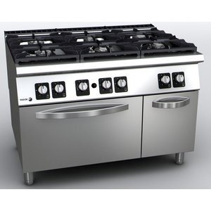 Fagor Gas Cooker with 6 Burners, CupBoard and Gas Oven GN 2/1, 50,85 kW Fagor Gas Cooker with 6 Burners, CupBoard and Gas Oven GN 2/1, 50,85 kW