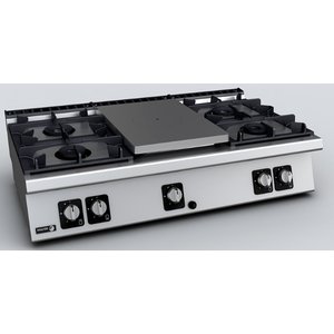 Fagor Countertop Gas Cooker with 4 Burners and Cooking Hob, 31,75 kW Fagor Countertop Gas Cooker with 4 Burners and Cooking Hob, 31,75 kW