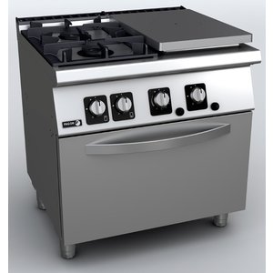 Fagor Gas Cooker with 2 Burners and 1  Hot Plate on the Right, Gas Oven GN 2/1, 27,1 kW