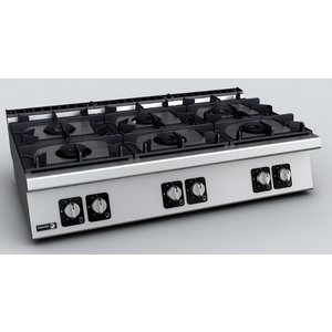 Fagor Countertop Gas Cooker with 6 Burners, 37 kW Fagor Countertop Gas Cooker with 6 Burners, 37 kW