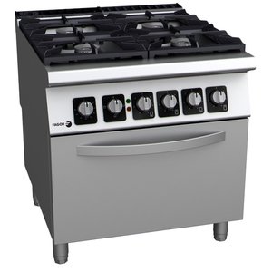 Fagor Gas Cooker with 4 Burners and Electric Oven GN 2/1, 34,7 kW Fagor Gas Cooker with 4 Burners and Electric Oven GN 2/1, 34,7 kW