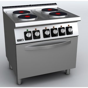 Fagor Electric Cooker with 4 Round Hotplates and Electric Oven GN 2/1, 16,4 kW Fagor Electric Cooker with 4 Round Hotplates and Electric Oven GN 2/1, 16,4 kW