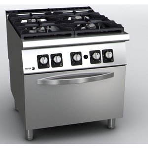 Fagor Gas Cooker with 4 Burners and Gas Oven GN 2/1, 37,6 kW Fagor Gas Cooker with 4 Burners and Gas Oven GN 2/1, 37,6 kW