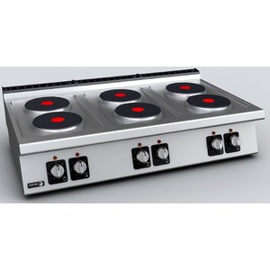 Fagor Countertop Electric Cooker with 6 Round Hot Plates, 15,6 kW