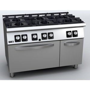 Fagor Kuchnia gazowa z 6 palnikami i piekarnikiem gazowym GN 2/1, 45,6 kW Fagor Kuchnia gazowa z 6 palnikami i piekarnikiem gazowym GN 2/1, 45,6 kW