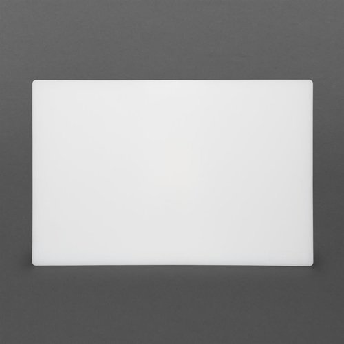 Hygiplas Deska do krojenia z polietylenu o niskiej gęstości 450 x 300 mm biała Hygiplas Deska do krojenia z polietylenu o niskiej gęstości 450 x 300 mm biała