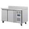 Polar Refrigeration  Double Door Refrigerated Table with Splashback 282 L, from -2 °C to 5 °C, Side-Mounted Compressor