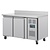 Polar Refrigeration  Double Door Refrigerated Table with Splashback 282 L, from -2 °C to 5 °C, Side-Mounted Compressor