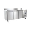 Polar Refrigeration  Tripple Door Refrigerated Table with Splashback 417 L, from -2 °C to 5 °C, Side-Mounted Compressor