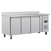 Polar Refrigeration  Tripple Door Refrigerated Table with Splashback 417 L, from -2 °C to 5 °C, Side-Mounted Compressor