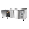 Polar Refrigeration  Tripple Door Refrigerated Table with Splashback 417 L, from -2 °C to 5 °C, Side-Mounted Compressor