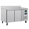 Polar Refrigeration  Double Door Freezer Table with Splashback 282 L, from -20 °C to -10 °C, Side-Mounted Compressor
