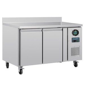 Polar Refrigeration  Double Door Freezer Table with Splashback 282 L, from -20 °C to -10 °C, Side-Mounted Compressor Polar Refrigeration  Double Door Freezer Table with Splashback 282 L, from -20 °C to -10 °C, Side-Mounted Compressor