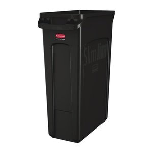 Rubbermaid 87 L Black Plastic Slim Jim Bin