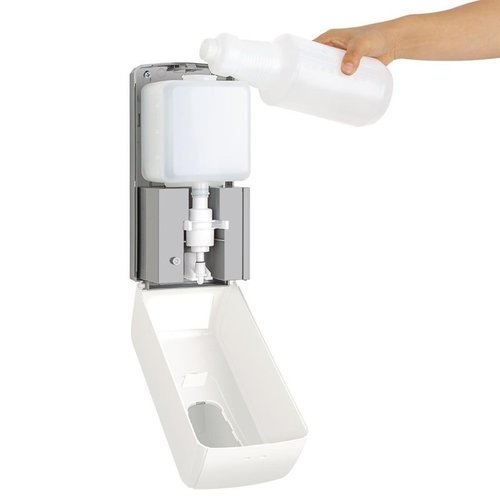 Jantex Automatic Spray Hand Soap and Sanitiser Dispenser, 1 L, White Jantex Automatic Spray Hand Soap and Sanitiser Dispenser, 1 L, White
