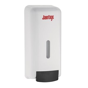 Jantex Manual Liquid Soap and Hand Sanitiser Dispenser, 1 L, White Jantex Manual Liquid Soap and Hand Sanitiser Dispenser, 1 L, White